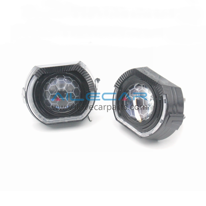 3.0 inch Turbine with led halo Projector kit  Hid Headlight Kit With Projector  RGBW Chasing  Lamp angle eyes Ballast