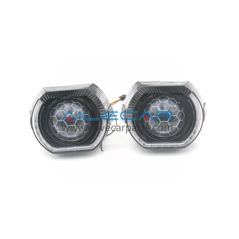 3.0 inch Turbine with led halo Projector kit  Hid Headlight Kit With Projector  RGBW Chasing  Lamp angle eyes Ballast