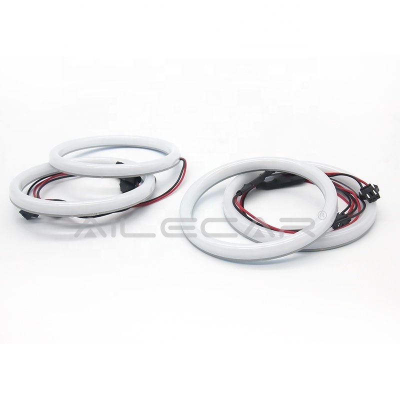 AILECAR 4PCS Milky White Cover LED Halo Ring Soft White Color SMD 3528 60MM/70MM/80MM/90MM/95MM Avalalble Angel Lights For Cars