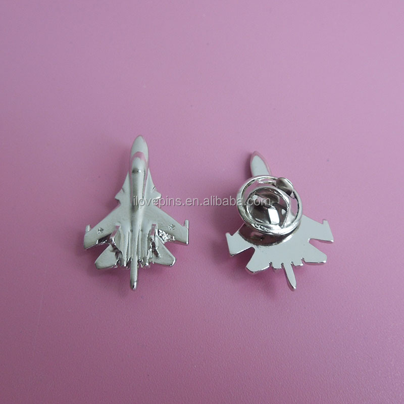 promotional gift plane 3d nickel metal lapel pin wholesale