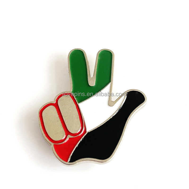 2022 Promotional Die Cut UAE logo 3d soft enamel metal lapel pins