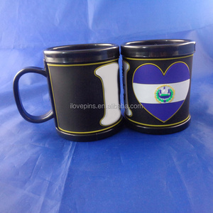 El Salvador heart flag Love my country business gifts plastic mug cups