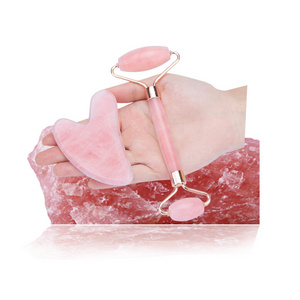 noiseless Face Massage natural stone rose quartz amethyst stones Gua Sha Natural Green jade roller