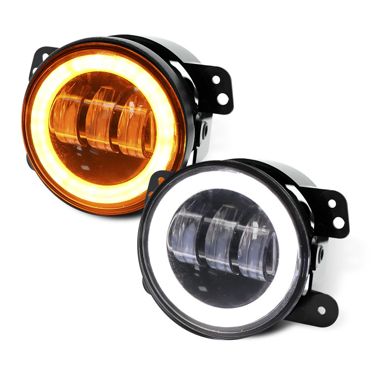 High quality 4 inch angel eye led fog light for Car 30w with DRL and turn signal round fog lamp