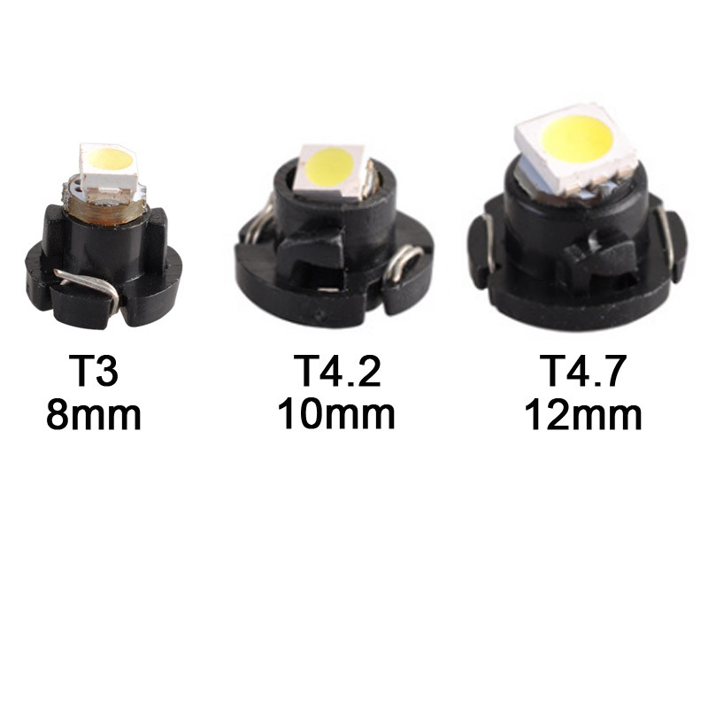 Auto interior lighting T3 T4.2 T4.7 T5B8.5 T6 T6.5 car dashboard warning indicator lamp instrument lights DC 12V led bulb light