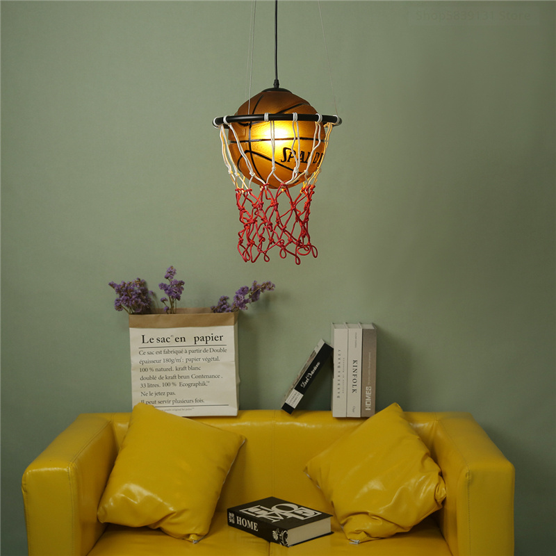 Modern Basketball Pendant Lights Restaurant Kitchen Hanging Lamps Living Room Pendant Lamp LED Kids Room Hanging Light Fixtures