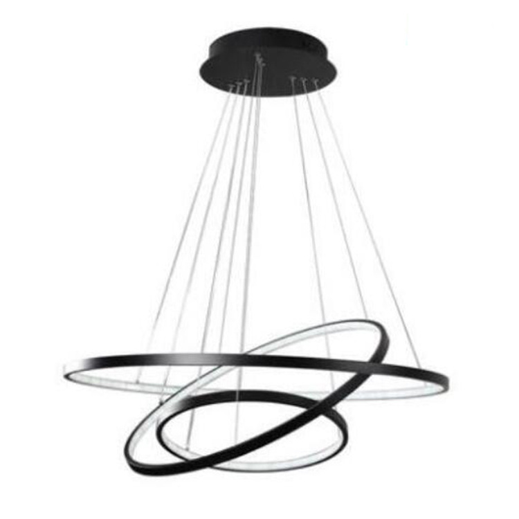 Popular villa decoration lighting Modern simplify custom black ring led chandelier