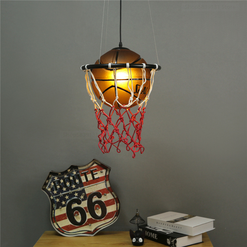 Modern Basketball Pendant Lights Restaurant Kitchen Hanging Lamps Living Room Pendant Lamp LED Kids Room Hanging Light Fixtures