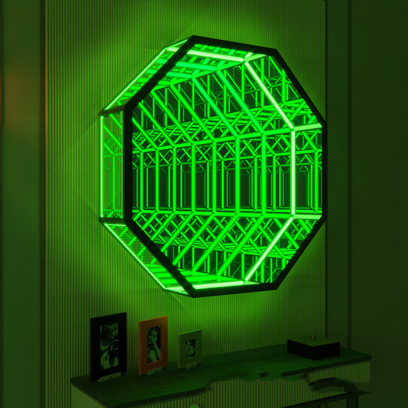 ZhongShan bar shop night club decorate LED rgb wall light 3d led Infinity Mirror tunnel lamp