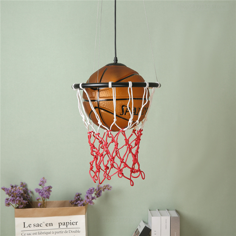 Modern Basketball Pendant Lights Restaurant Kitchen Hanging Lamps Living Room Pendant Lamp LED Kids Room Hanging Light Fixtures