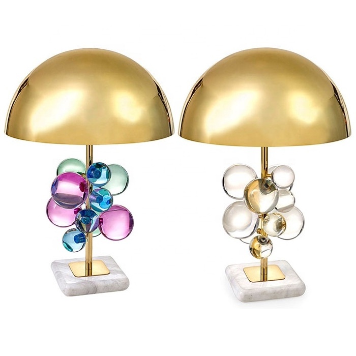 Modern home decor bar table lamp Gold table light marble glass hotel room lamps