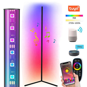 Modern bedroom led simple RGB floor light color changing minimum corner stand smallest corner floor lamp