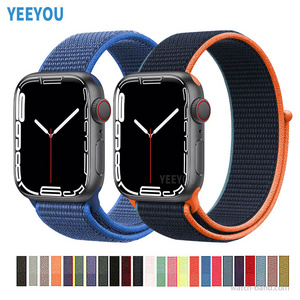 Nylon Strap Woven Fabric Sport Loop Charm Bracelet iWatch Series 7 6 5 SE