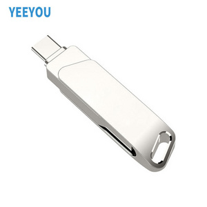 Rotating USB Flash Drive: 1GB to 64GB Metal Memory Stick with High-Speed Transfer for OTG Phones