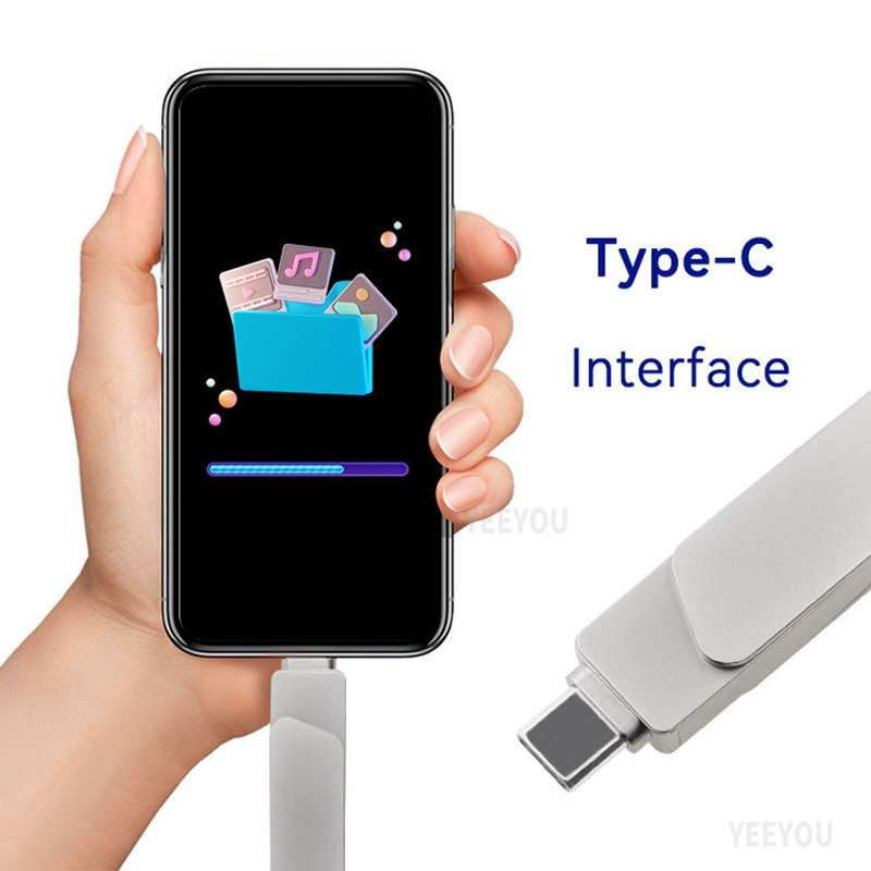 Rotating USB Flash Drive: 1GB to 64GB Metal Memory Stick with High-Speed Transfer for OTG Phones