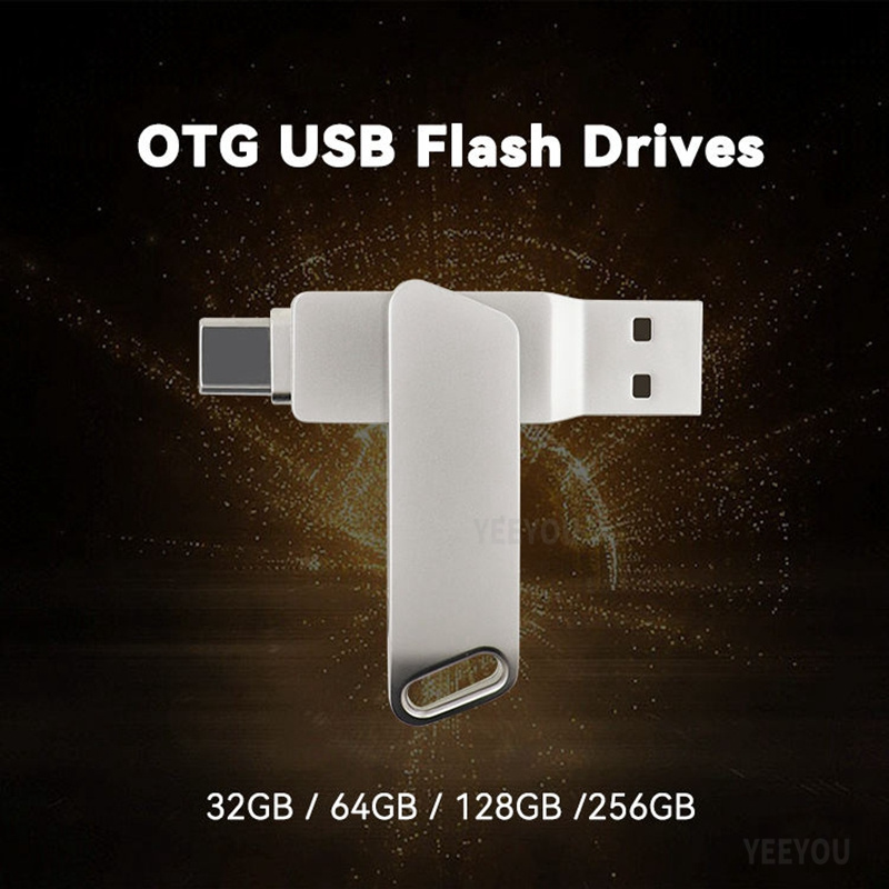 Rotating USB Flash Drive: 1GB to 64GB Metal Memory Stick with High-Speed Transfer for OTG Phones