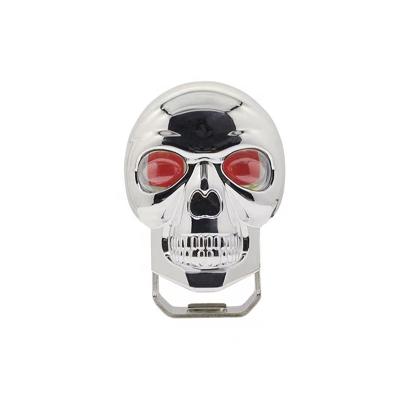 Skull motorcycle LED spotlight external headlight high and low beam modified light lens two-color small steel cannon