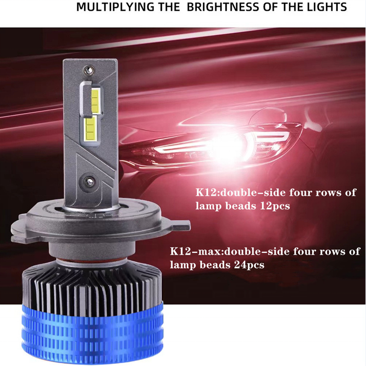 Factory Wholesale 2pcs K12 LED Headlight Super Bright 180W 32000LM Car H7 H11 H8 H4 H13 Lamp Canbus Function OE H1