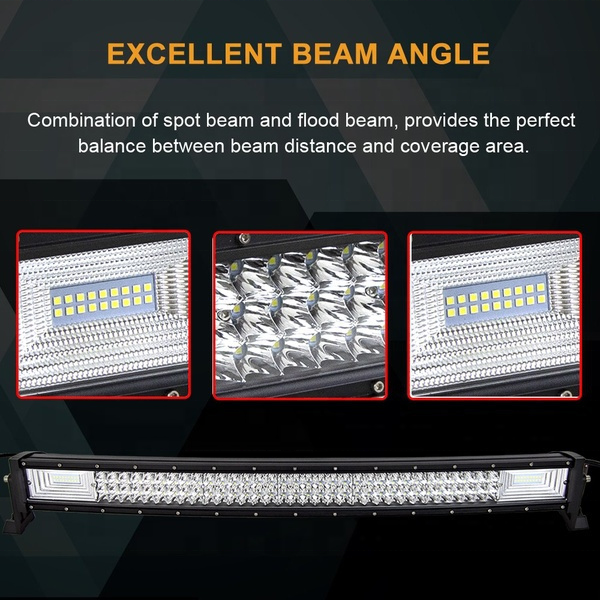 Factory Bara Led 22 32 52'' Inch Curved Led Light Bar Combo Led Work Light 7d Bar Driving Offroad Car Truck 4x4 Suv Atv 12v 24v