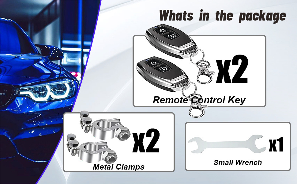 Remote Battery Disconnect Switch Wireless Remote Control Car Power kill switch for Truck RV ATV Auto UTV Car Kill Switch Kit