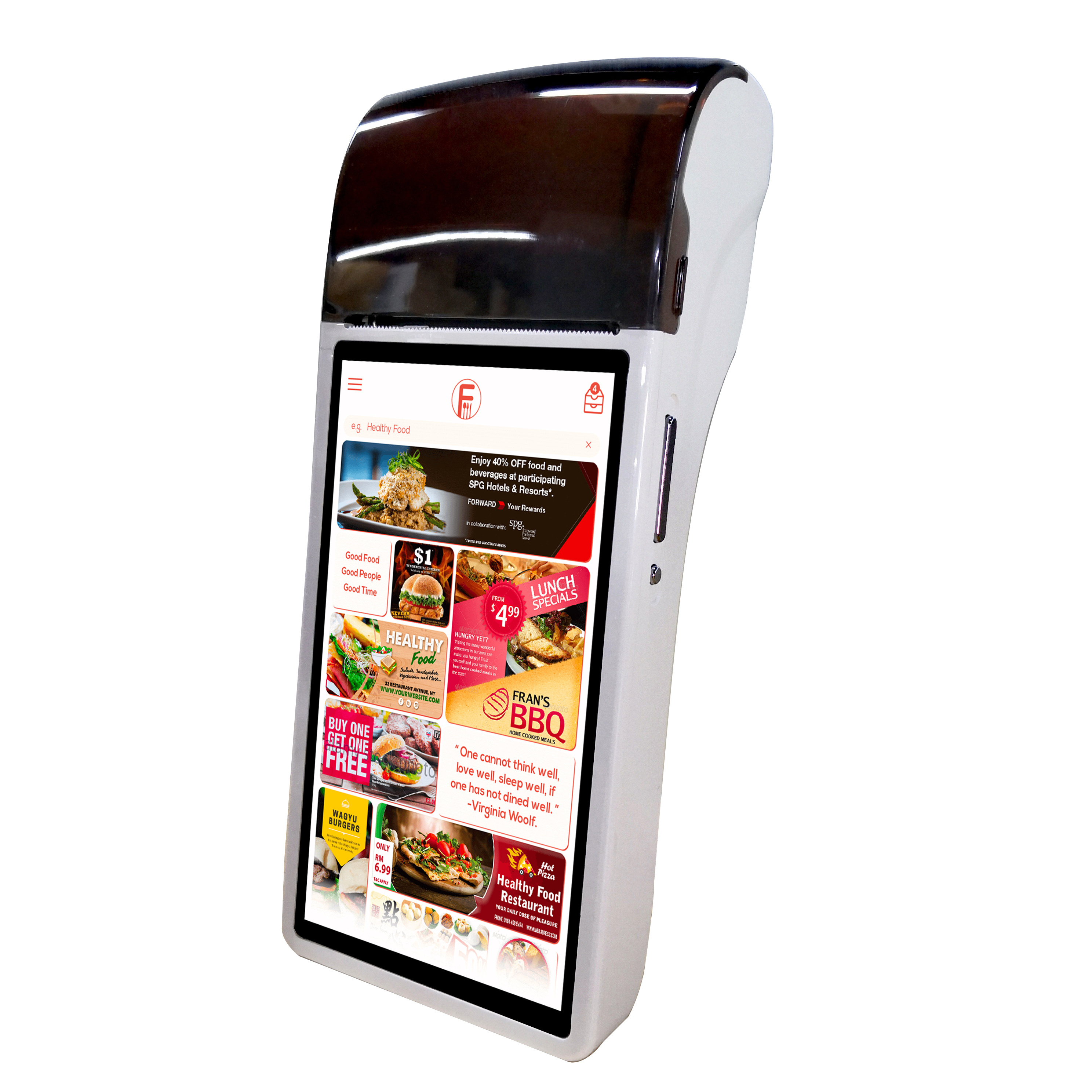 Parking Ticket POS Machine 3G Portable Handheld Android POS with Printer NFC reader cash register