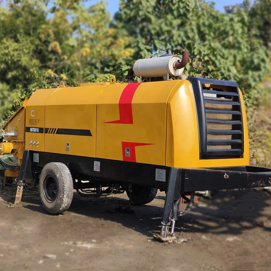 HBT8018C Trailer Concrete Pump Diesel Used Stationary Pump for Concrete Construction Work