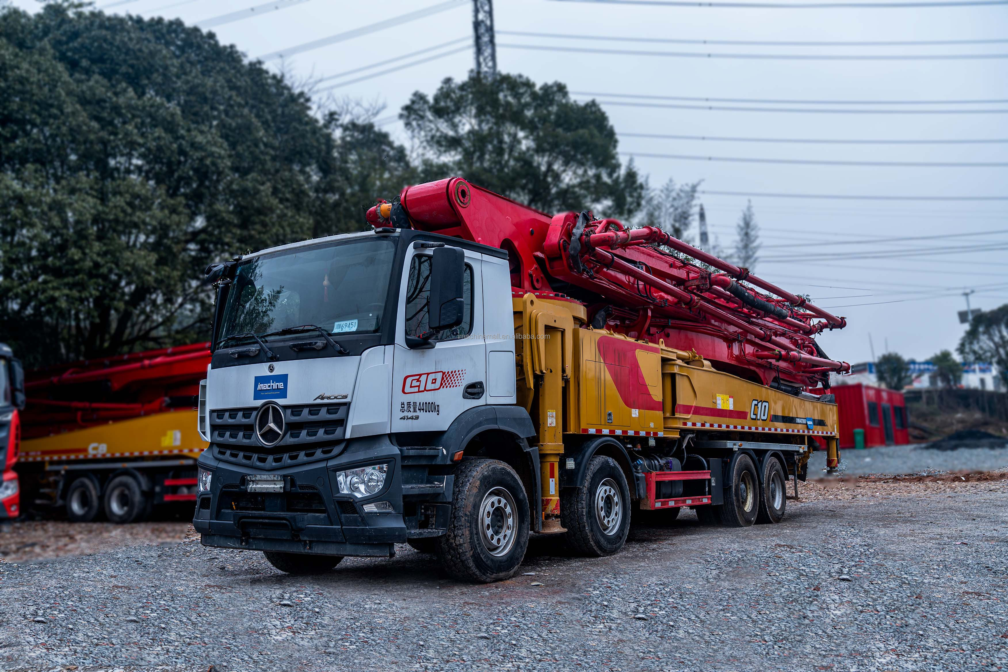 2021 Used Sanys 62m Truck Mounted Concrete Pump Benz Chassis