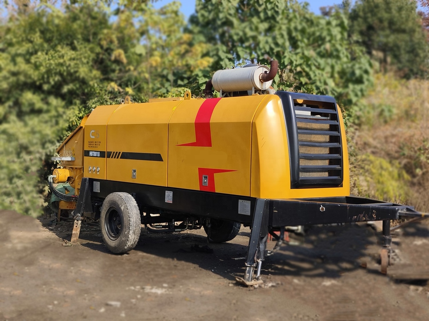 HBT8018C Trailer Concrete Pump Diesel Used Stationary Pump for Concrete Construction Work