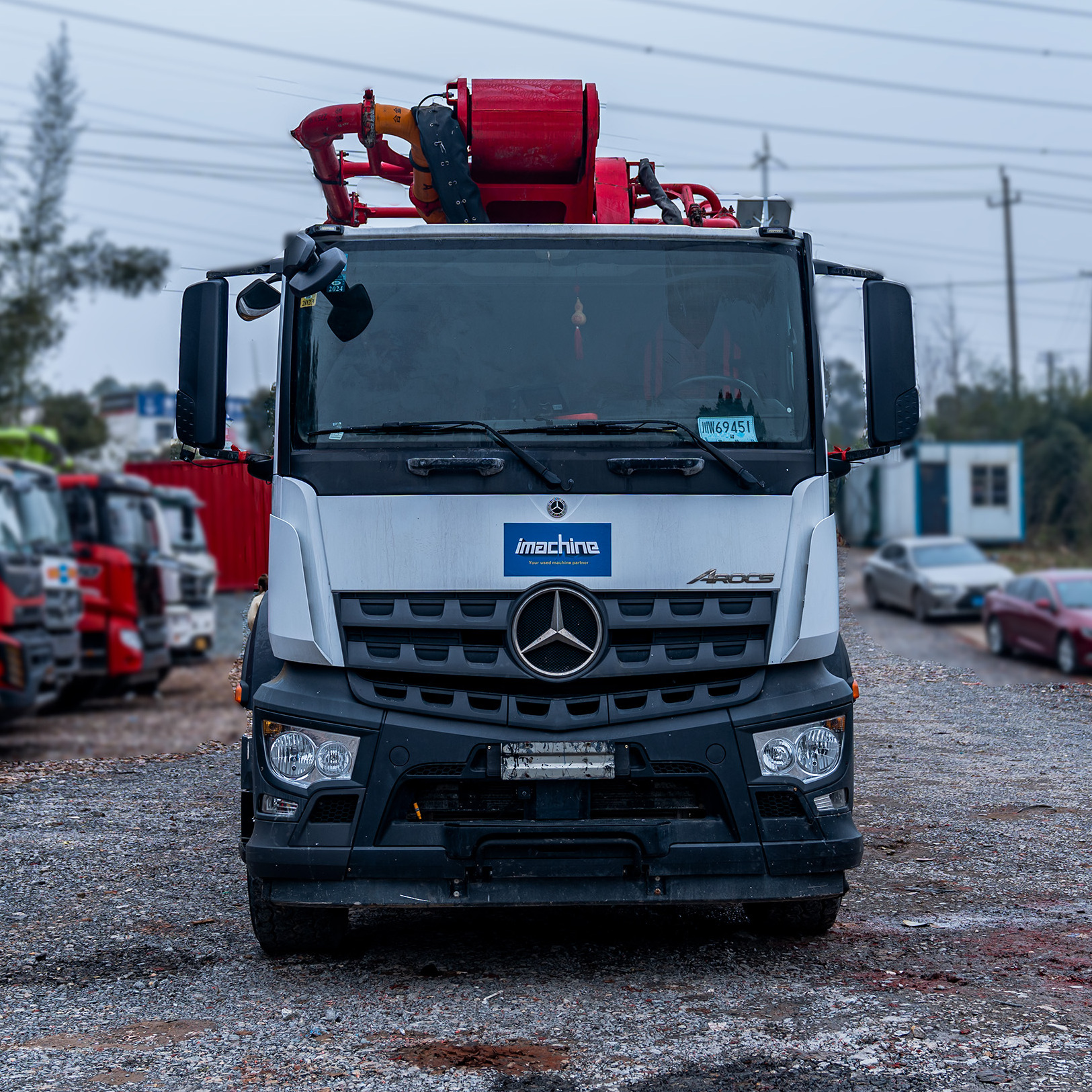 2021 Used Sanys 62m Truck Mounted Concrete Pump Benz Chassis