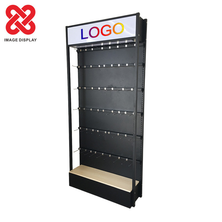 Hot Selling Convenience Store Hook Showcase High Level Metal shelf retail display racks phone display stand