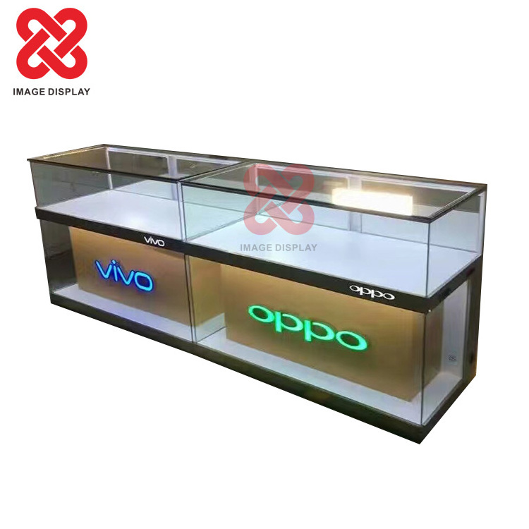 Retail High End Cell Phone Display Showcase OPPO/VIVO Mobile Phone Shop showcases glass display cabinet