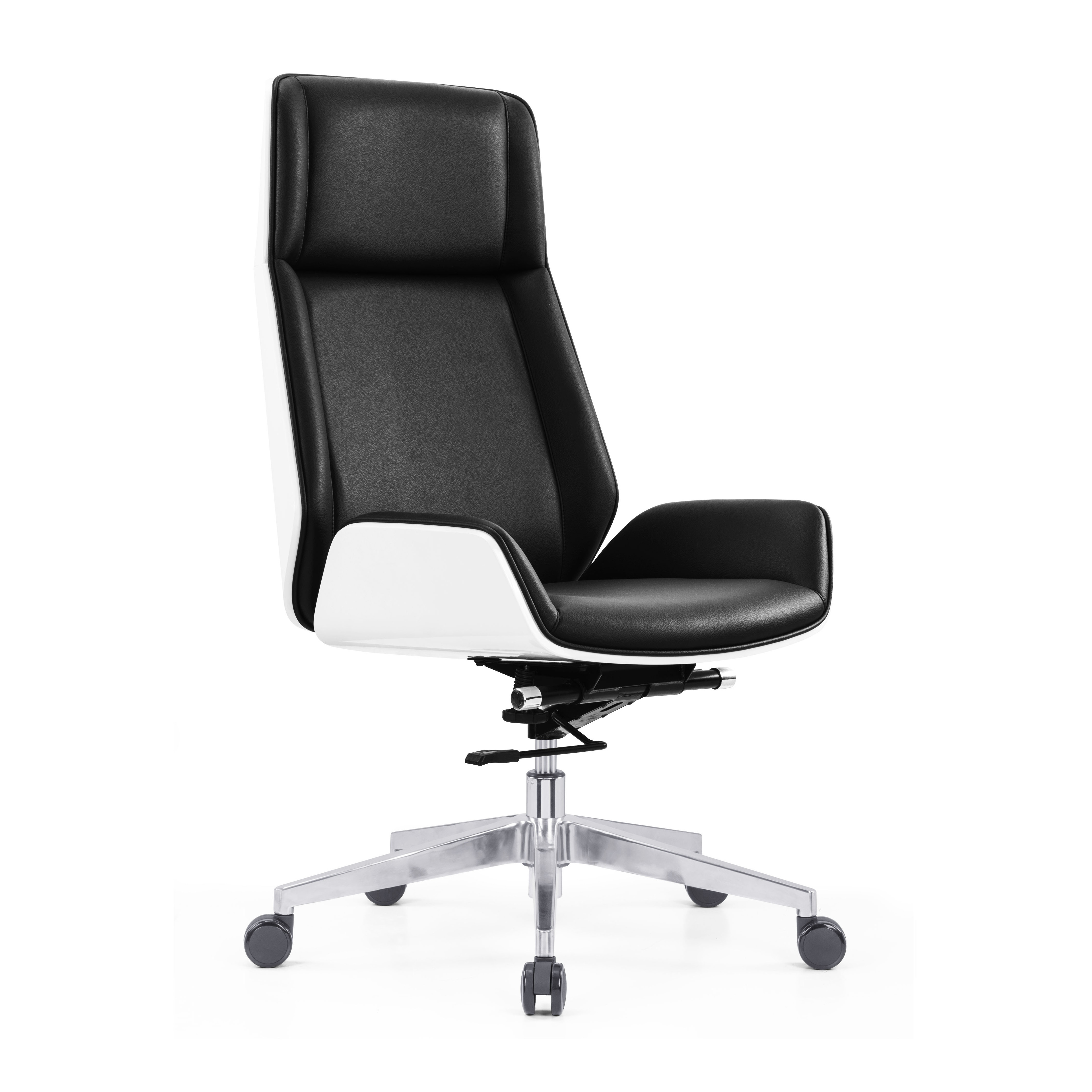 Modern Design Company Furniture White Wooden Back PU Leather CEO Swivel Office Chair