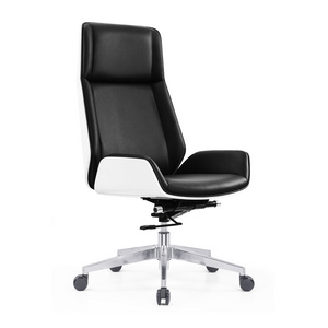 Modern Design Company Furniture White Wooden Back PU Leather CEO Swivel Office Chair