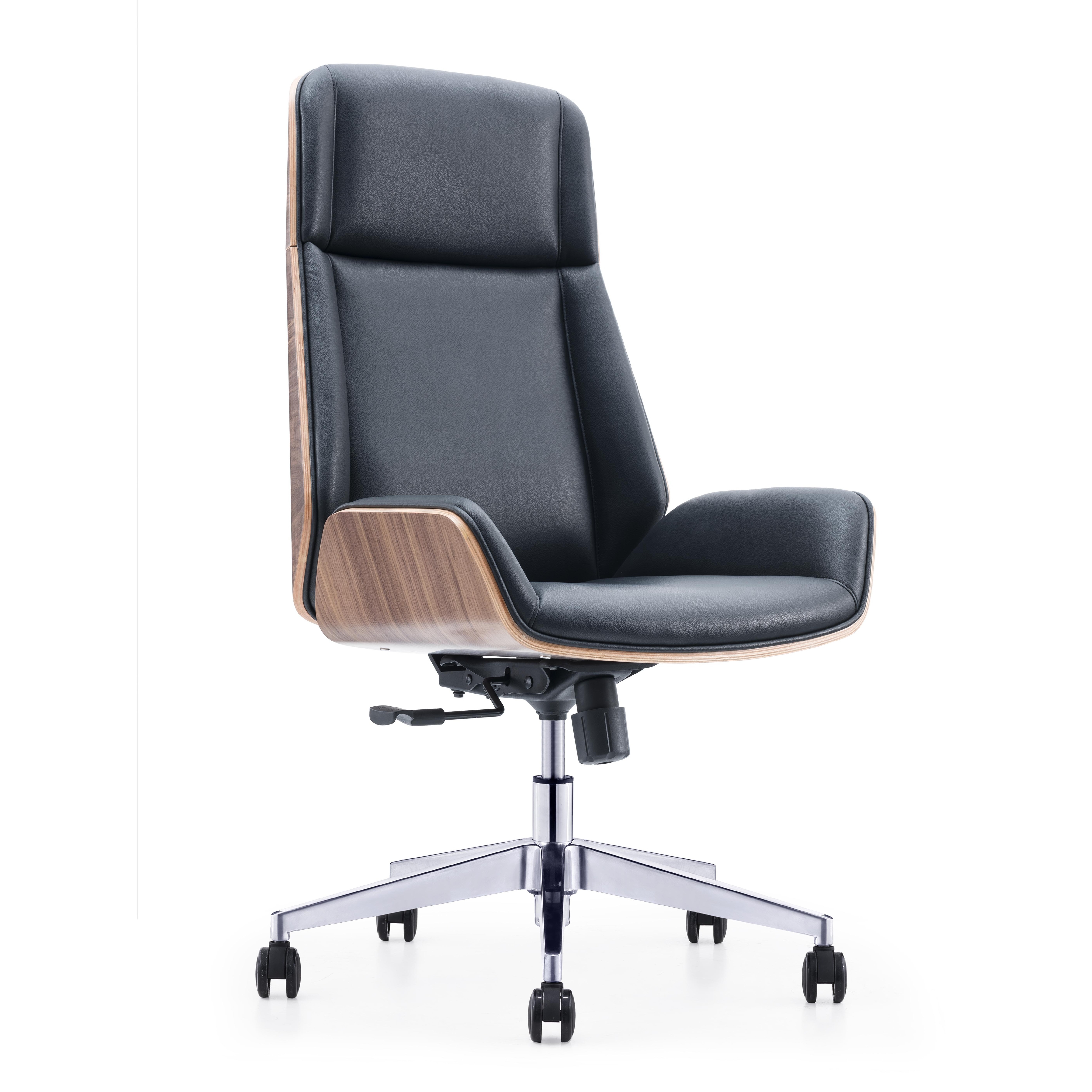 Modern Design Company Furniture White Wooden Back PU Leather CEO Swivel Office Chair