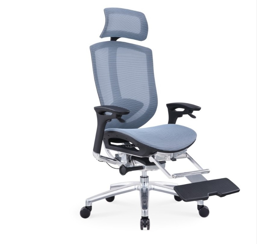 Luxury ergo human chair with footrest full mesh office chair