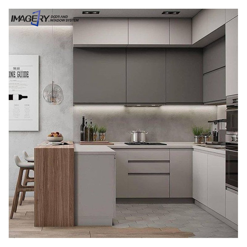 Factory direct custom modern minimalist all aluminum cabinets kitchen household furniture wall cabinet