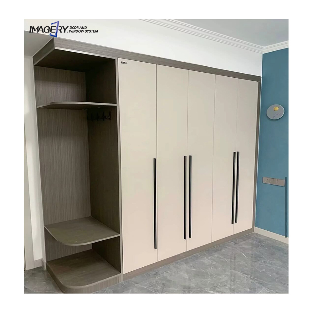 Minimalist Italian style customized all aluminum profile clothes wardrobe closet cabinet for bedroom