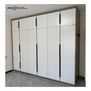 Minimalist Italian style customized all aluminum profile clothes wardrobe closet cabinet for bedroom