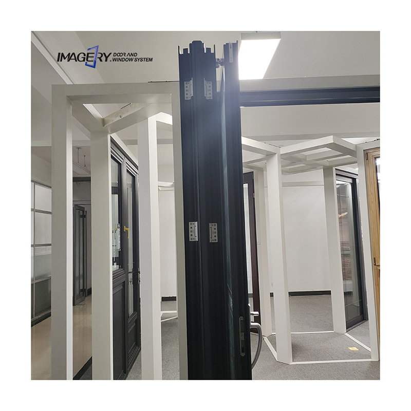 Imagery 2023 American standard aluminum glass door folding door system with accordion fly screen