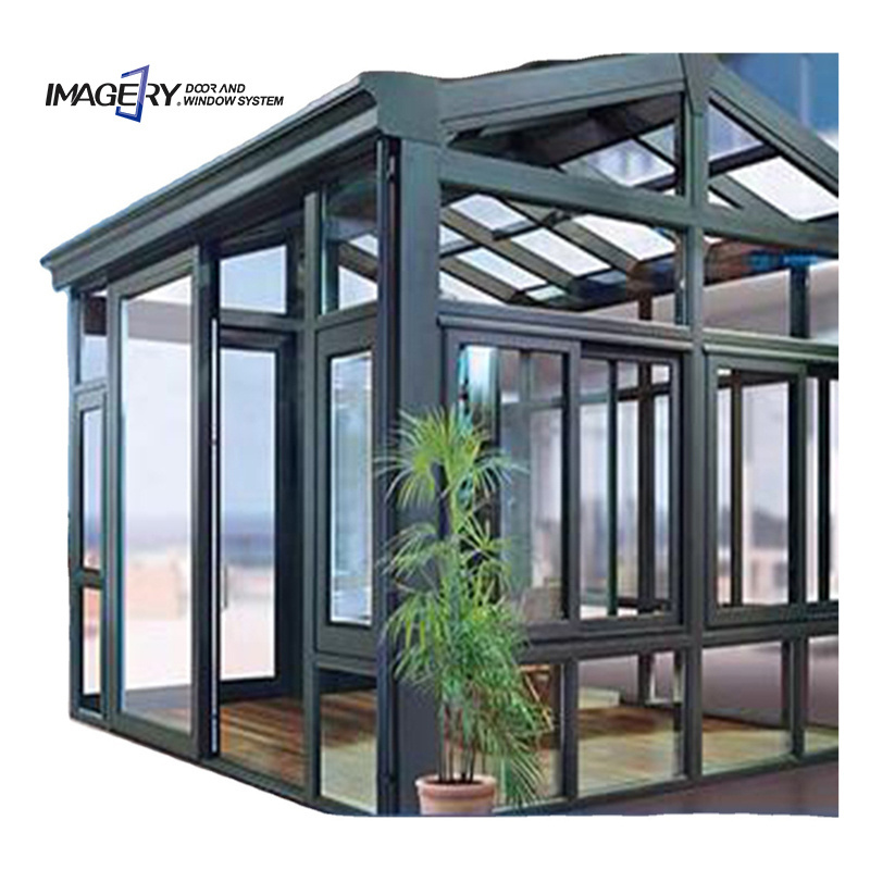 Exterior backyard stand alone patio enclosure retractable 4 season sunrooms & glass houses aluminium