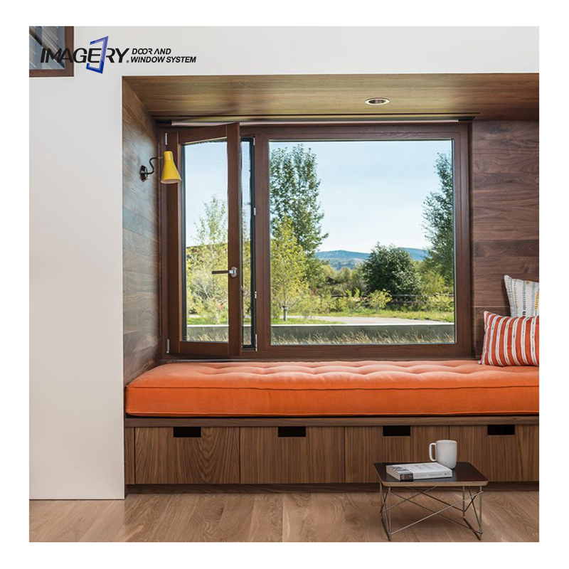 Latest modern design bedroom double glass soundproof french aluminum casement bay windows for sale