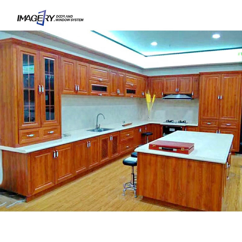 New design aluminium cabinet new fashion customization wood grain furniture household aluminium alloy cabinet for kitchen