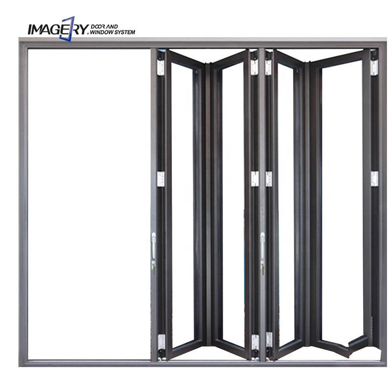 Imagery 2023 American standard aluminum glass door folding door system with accordion fly screen