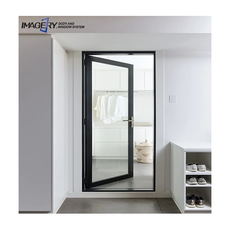 Modern broken bridge insulated glass backyard entrance single swing aluminum alloy casement doors