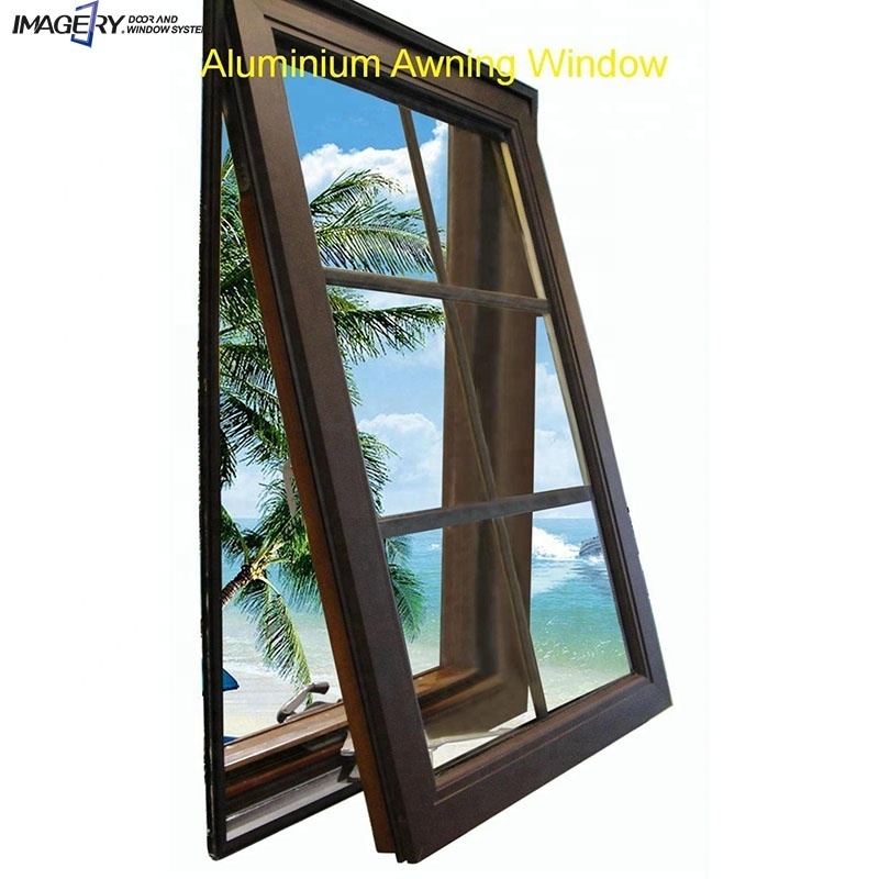 Hot sale modern design aluminium section window price per sqft alu windows awning windows