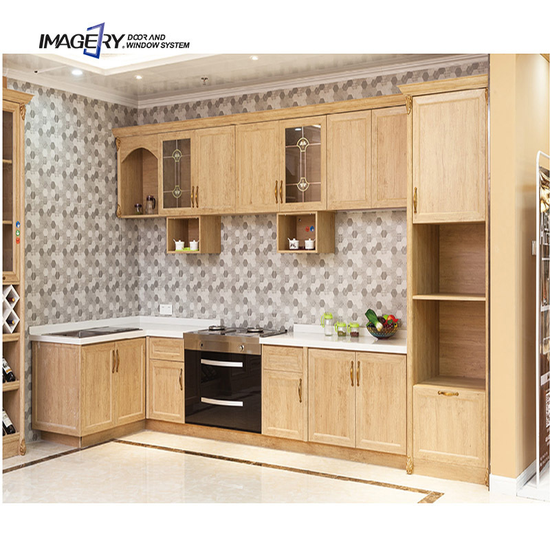 New design aluminium cabinet new fashion customization wood grain furniture household aluminium alloy cabinet for kitchen