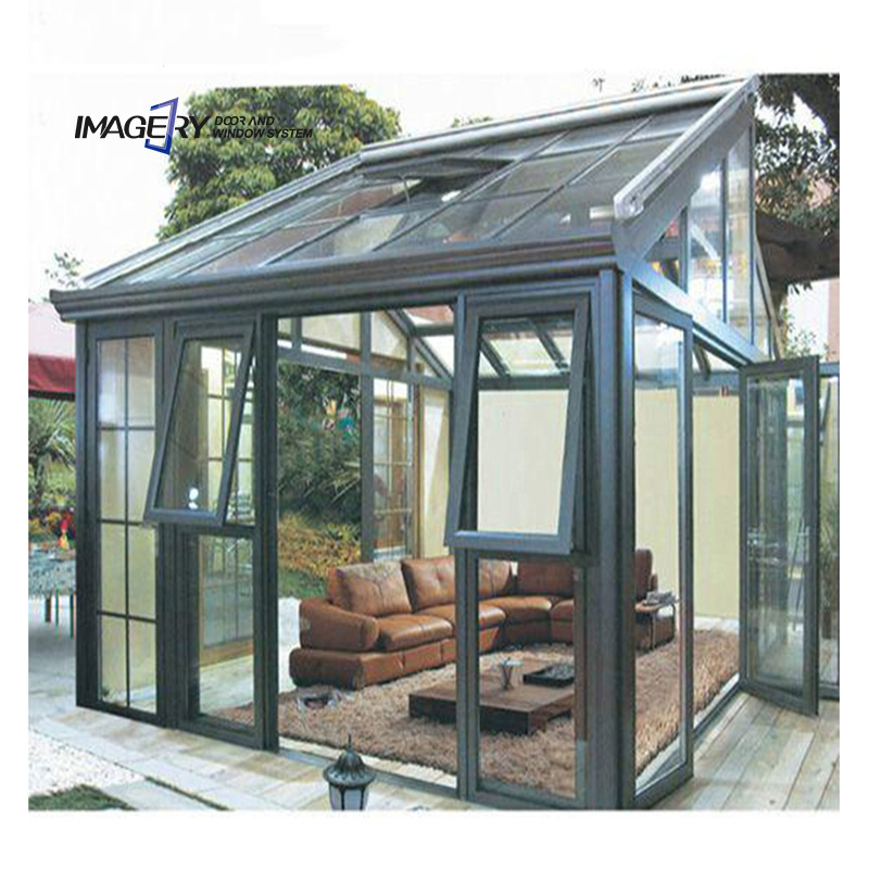 Modern sunroom glass house free standing veranda sunroom house 4 season aluminium glass sunrooms