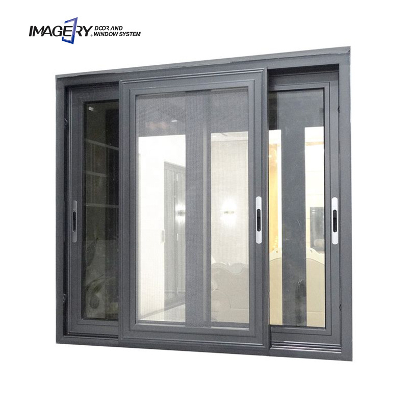 Aluminium windows and doors aluminium double glass sliding windows with mosquito net design for home