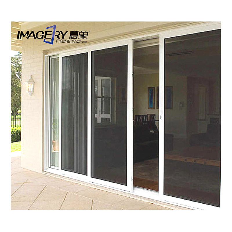 IMAGERY Hurricane Impact Double Glazed Pvc Profile Upvc  Doors Frame Glass aluminium Upvc Pvc Sliding doors