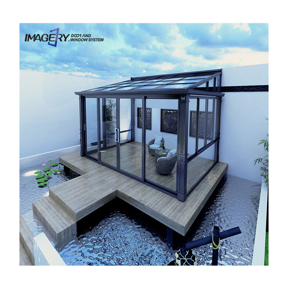 Modern sunroom glass house free standing veranda sunroom house 4 season aluminium glass sunrooms